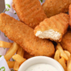 Beyond Meat chicken tenders in fry basket